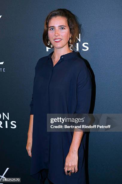 Vahina Giocante attends YSL Beauty launches the new Fragrance "Mon Paris" at Cafe Le Georges on June 14, 2016 in Paris, France.