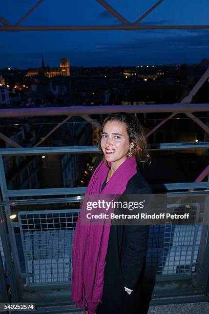 Vahina Giocante attends YSL Beauty launches the new Fragrance "Mon Paris" at Cafe Le Georges on June 14, 2016 in Paris, France.