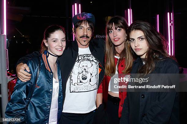 Founder and singer of group Red Hot Chili Peppers, Anthony Kiedis and guests attend YSL Beauty launches the new Fragrance "Mon Paris" at Cafe Le...
