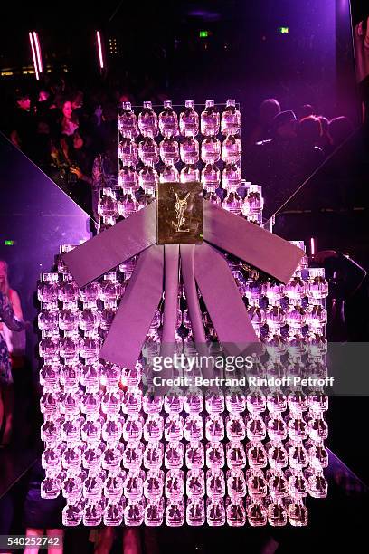 Illustration view during YSL Beauty launches the new Fragrance "Mon Paris" at Cafe Le Georges on June 14, 2016 in Paris, France.