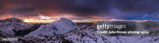 cumbrian mountains in winter - haystacks lake district stock pictures, royalty-free photos & images