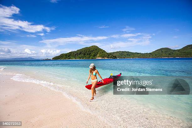 kayaking excursion through the philippines - palawan stock pictures, royalty-free photos & images
