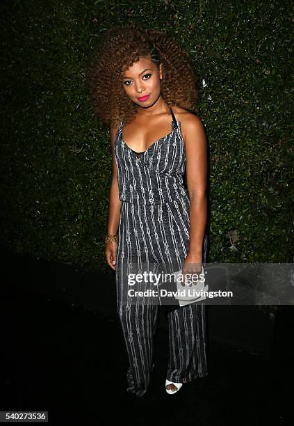 Actress Jaz Sinclair attends the 2016 Women In Film Max Mara Face of the Future celebrating Natalie Dormer at Chateau Marmont on June 14, 2016 in Los...