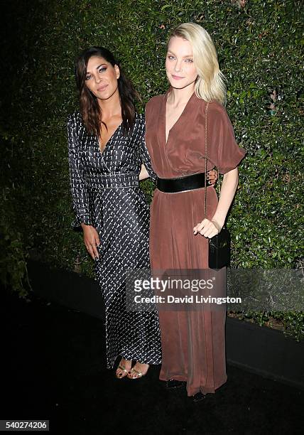 Actress Jessica Szohr and model Jessica Stam attend the 2016 Women In Film Max Mara Face of the Future celebrating Natalie Dormer at Chateau Marmont...