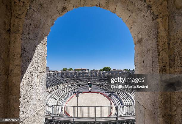 arles amphitheatre, arles, southern france (part of unesco world heritage site) - arles stock pictures, royalty-free photos & images