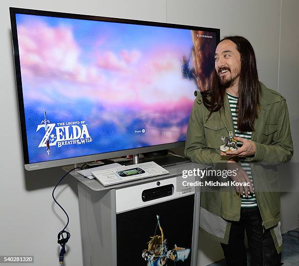 Recording artist Steve Aoki got an exclusive look at the latest Zelda for Wii U game while attending the 2016 E3 Gaming Convention at Los Angeles...