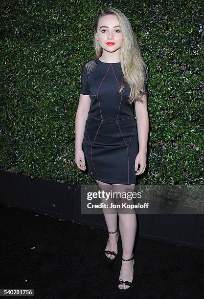 Actress Sabrina Carpenter arrives at Max Mara Celebrates Natalie Dormer-The 2016 Women In Film Max Mara Face Of The Future at Chateau Marmont on June...