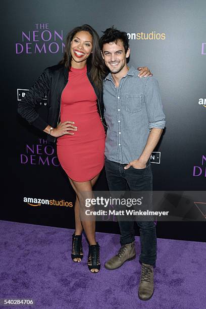 Actress Ciera Payton and actor Wesley Taylor attend the premiere of Amazon's "The Neon Demon" at ArcLight Cinemas Cinerama Dome on June 14, 2016 in...