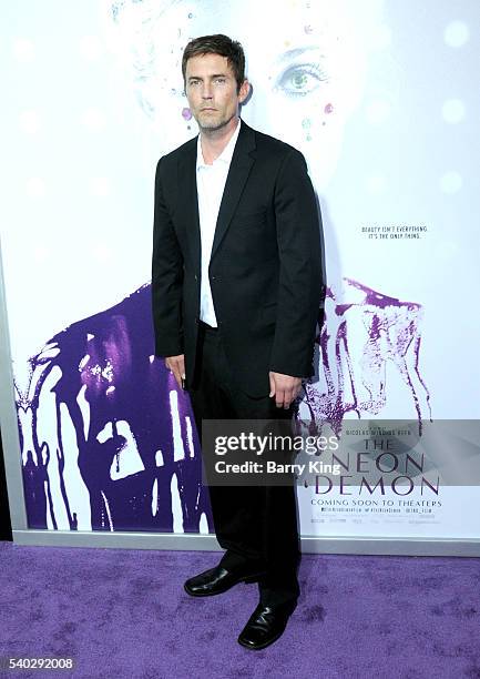 Actor Desmond Harrington attends the premiere of Amazon's 'The Neon Demon' at ArcLight Cinemas Cinerama Dome on June 14, 2016 in Hollywood,...