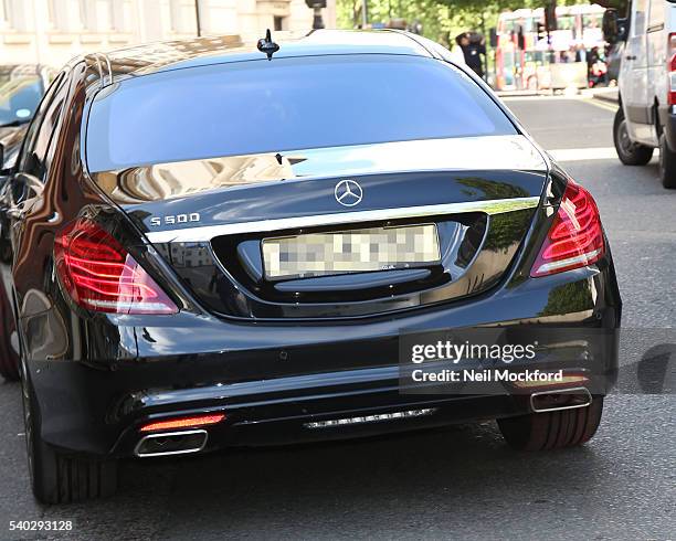 Sir Philip Green's car leaves The Dorchester Hotel to attend Select Committee Hearing on June 15, 2016 in London, England. Sir Philip Green is a...