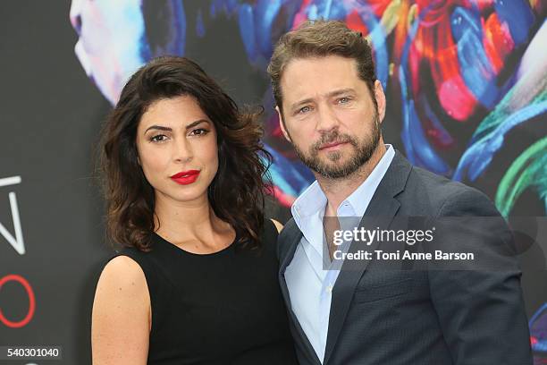 Cindy Sampson and Jason Priestley attend "Private Eyes" Photocall as part of the 56th Monte Carlo Tv Festival at the Grimaldi Forum on June 14, 2016...