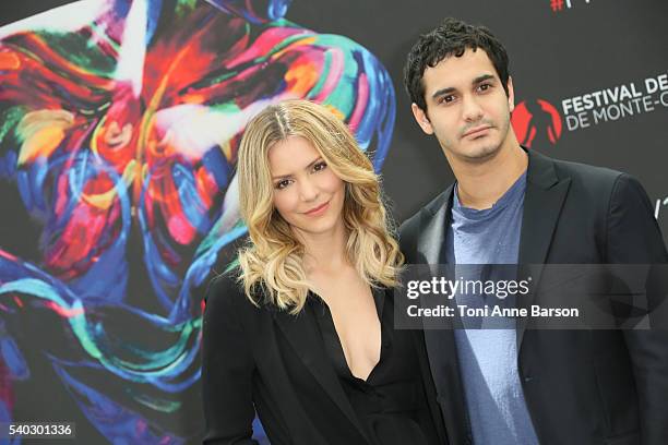 Katharine McPhee and Elyes Gabel attend "Scorpion" Photocall as part of the 56th Monte Carlo Tv Festival at the Grimaldi Forum on June 14, 2016 in...