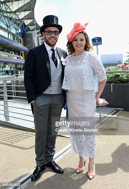 Anthony McPartlin and Lisa Armstrong attend day 2 of Royal Ascot at Ascot Racecourse on June 15, 2016 in Ascot, England.