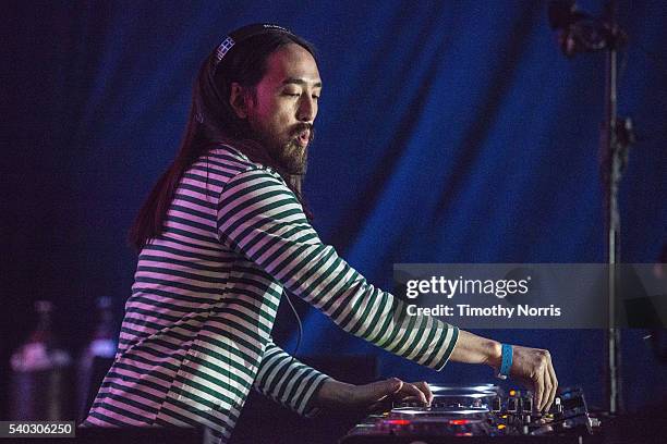 Steve Aoki performs at L.A. LIVE on June 14, 2016 in Los Angeles, California.