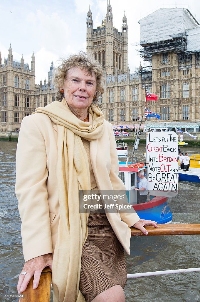 Nigel Farage Joins Fishing For Leave On A Flotilla Down The Thames