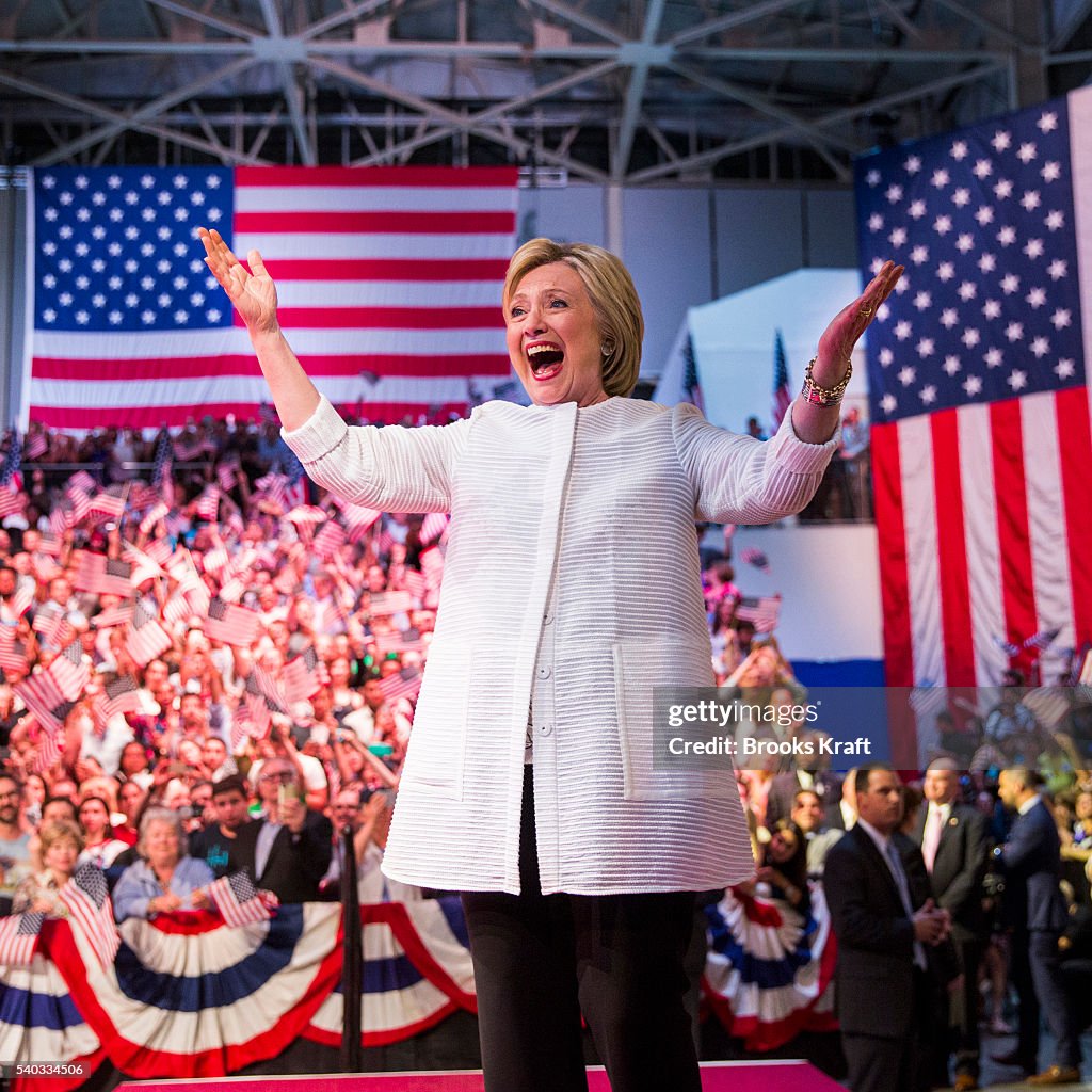 Democratic Presidential Candidate Hillary Clinton Campaigns During Final Weeks Of Primary Season