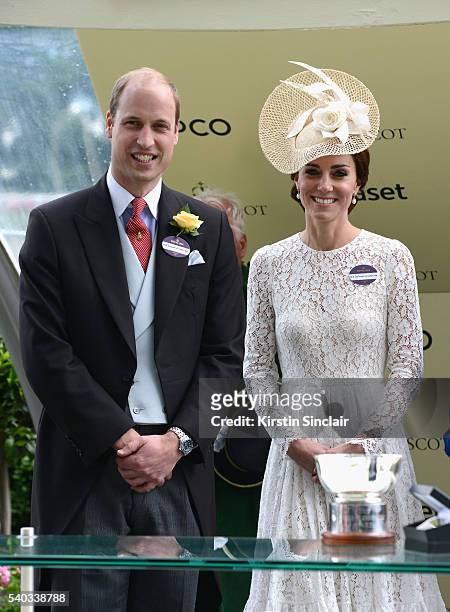 The Duke and Duchess of Cambridge attend day 2 of Royal Ascot at Ascot Racecourse on June 15, 2016 in Ascot, England.