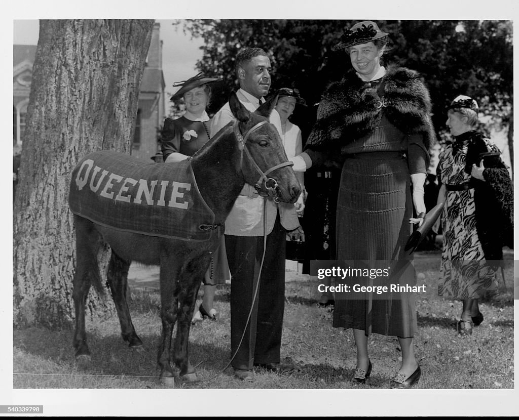 Eleanor Roosevelt with Democratic Mascot