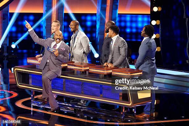 Defense vs NFC Offense and AFC Offense vs NFC Defense" - "Celebrity Family Feud" will feature football players from the AFC and NFC's Offense and...