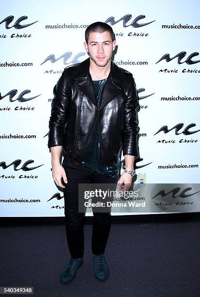 Nick Jonas visits Music Choice on June 15, 2016 in New York City.