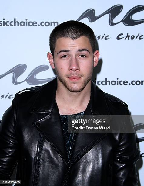 Nick Jonas visits Music Choice on June 15, 2016 in New York City.