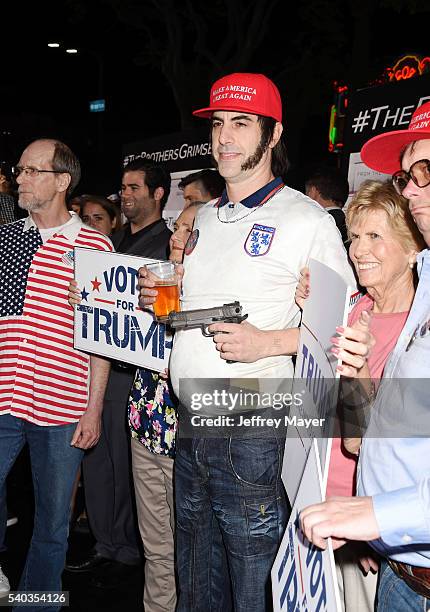 Producer/writer/actor Sacha Baron Cohen arrives at the Premiere Of Columbia Pictures And Village Roadshow Pictures 'The Brothers Grimsby' at Regency...