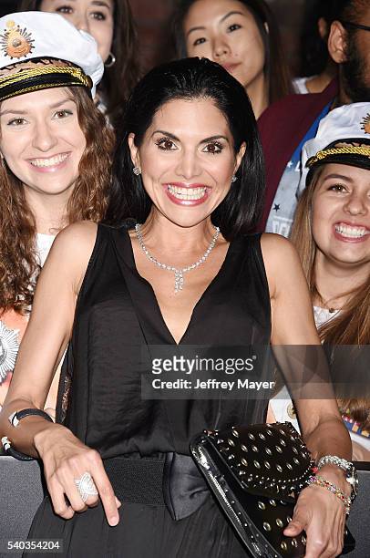 Actress Joyce Giraud arrives at the Premiere Of Columbia Pictures And Village Roadshow Pictures 'The Brothers Grimsby' at Regency Village Theatre on...