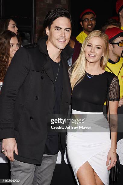 Actor Tom Sandoval and actress Ariana Madix arrive at the Premiere Of Columbia Pictures And Village Roadshow Pictures 'The Brothers Grimsby' at...