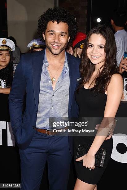 Actors Corbin Bleu and Sasha Nicole Clements arrive at the Premiere Of Columbia Pictures And Village Roadshow Pictures 'The Brothers Grimsby' at...