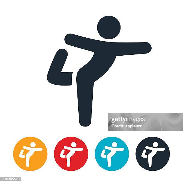 yoga icon - standing posture stock illustrations