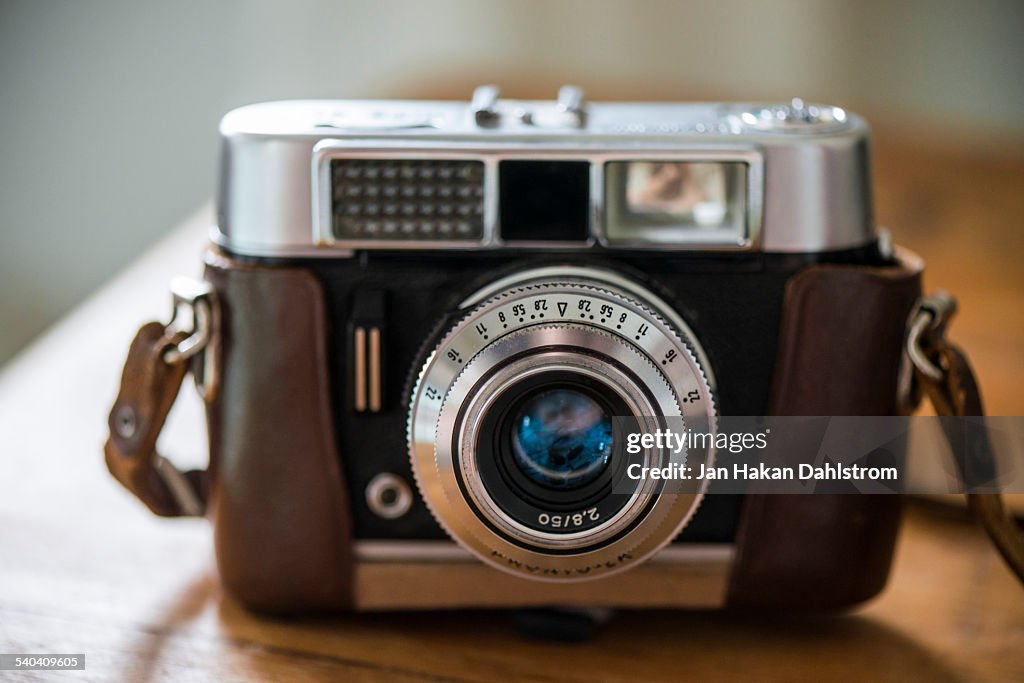 Vintage analog rangefinder camera