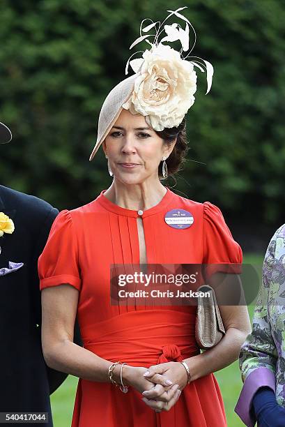 Crown Princess Mary of Denmark attends the second day of Royal Ascot at Ascot Racecourse on June 15, 2016 in Ascot, England.