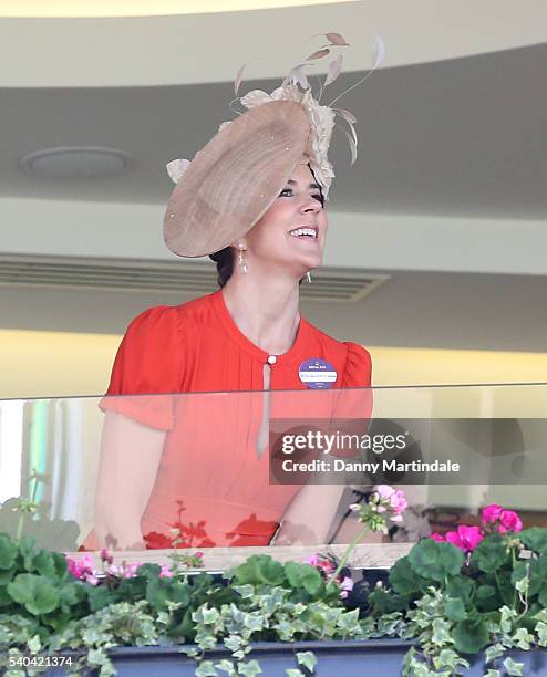 Crown Princess Mary of Denmark watches the racing on day 2 of Royal Ascot at Ascot Racecourse on June 15, 2016 in Ascot, England.