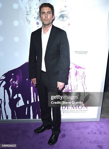 Desmond Harrington arrives at the Premiere Of Amazon's "The Neon Demon" at ArcLight Cinemas Cinerama Dome on June 14, 2016 in Hollywood, California.