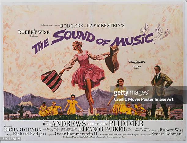 Poster for the British release of Robert Wise's 1965 musical, 'The Sound Of Music', starring Julie Andrews and Christopher Plummer.