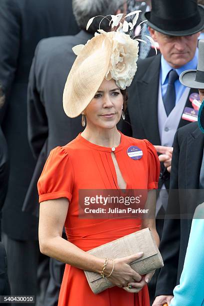 Crown Princess Mary of Denmark, attends day 2 of Royal Ascot at Ascot Racecourse on June 15, 2016 in Ascot, England.