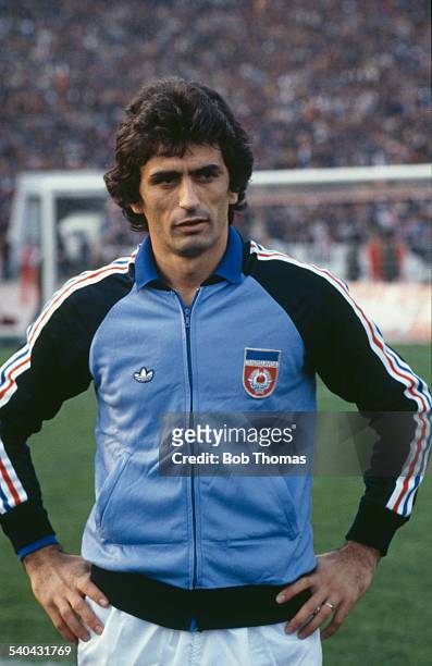 Bosnian footballer Vahid Halilhodzic of the Yugoslavian national team, circa 1980.