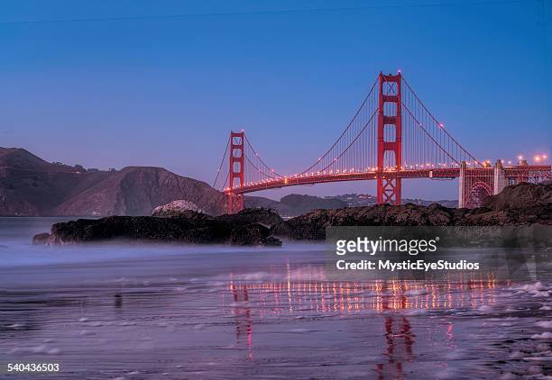 baker beach sunset - baker beach stock pictures, royalty-free photos & images