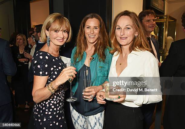 Countess Maya Von Schoenburg, Nats Davies and Isabella Cawdor attend the launch of Stella Tennant and Isabella Cawdor's collection for Holland &...