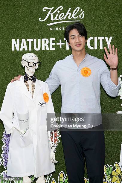 South Korean actor Kim San-Ho attends the photocall for "KIEHL'S Nature + TheCity Art Exhibition" at the Fifty Fifty Gallery on June 9, 2016 in...