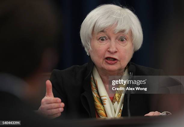 Federal Reserve Board Chair Janet Yellen speaks during a news conference June 15, 2016 in Washington, DC. The Federal Reserve has decided to leave...