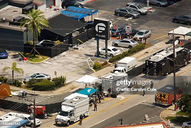 Investigators continue to work at the Pulse nightclub on Wednesday, June 15, 2016. Photo by Carolyn Cole/Los Angeles Times via Getty Images)