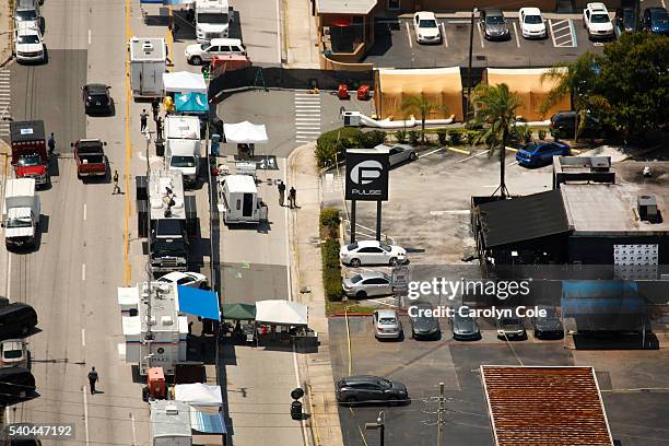 Investigators continue to work at the Pulse nightclub on Wednesday, June 15, 2016. Photo by Carolyn Cole/Los Angeles Times via Getty Images)