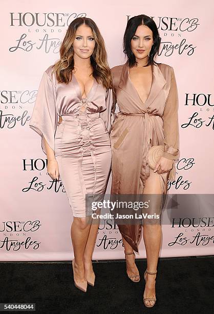 Olivia Pierson and Natalie Halcro attend the House of CB flagship store launch at House Of CB on June 14, 2016 in West Hollywood, California.
