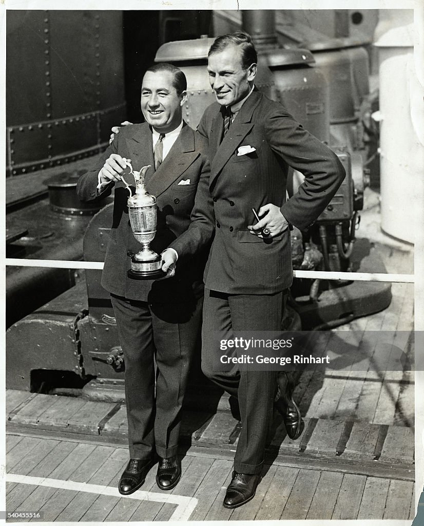 Walter Hagen and Archie Compston on Ship's Deck