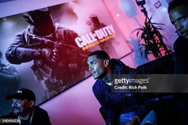 Jordan Clarkson Stops By E3 To Check Out "Call Of Duty: Infinite Warfare" at Los Angeles Convention Center on June 15, 2016 in Los Angeles,...
