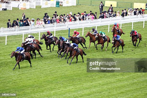 Usherette with Mickael Barzalona wins the Duke of Cambridge Stakes at Royal Ascot Race Course on June 15, 2016 in Ascot, England