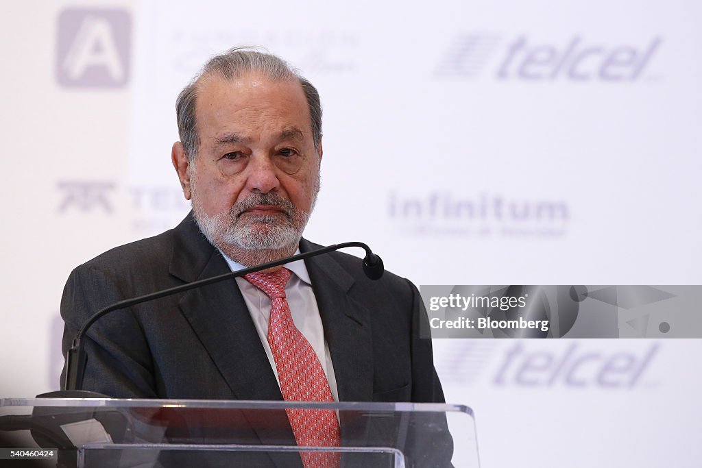 Billionaire Carlos Slim Speaks During The Launch Of Learning Platform Aprende