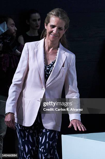 Princess Elena of Spain attends "Todos Somos Estudiantes" Movistar awards at the Telefonica Auditorium on June 15, 2016 in Madrid, Spain.