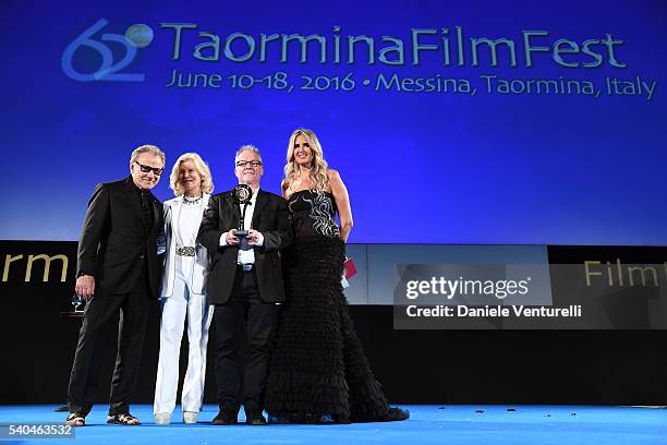 Harvey Keitel, Marina Cicogna, Thierry Fremaux and Tiziana Rocca attend 62 Taormina Film Fest - Day 5 on June 15, 2016 in Taormina, Italy.